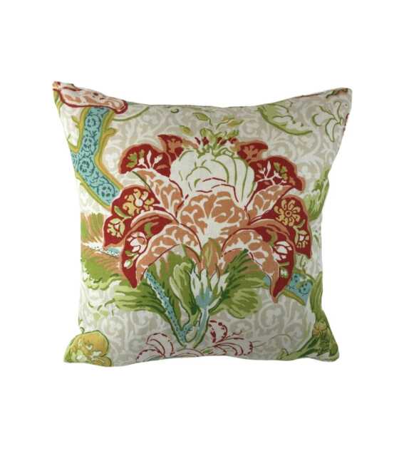 Schumacher - Ariella Jacobean Ecru Stunning Traditional Floral Classic Designer Cushion Cover Handmade Throw Pillow Luxury Home Decor - image 1