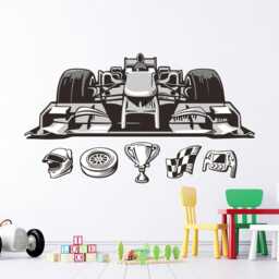 Formula 1 Wall Sticker , One Driver Boys Room Decor Grand Prix Racing Car Gift - thumbnail 3