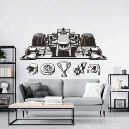 Formula 1 Wall Sticker , One Driver Boys Room Decor Grand Prix Racing Car Gift - thumbnail 2