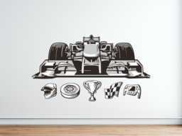 Formula 1 Wall Sticker , One Driver Boys Room Decor Grand Prix Racing Car Gift - thumbnail 1