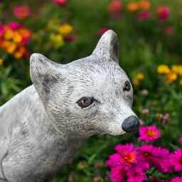 Concrete Fox Statue Stone Animal Figurine Sitting Garden Woodland Sculpture Outdoor Yard Ornament Handmade Decor Fox Lover Gift - thumbnail 4