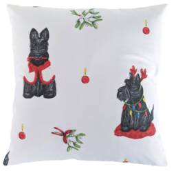 Cushion Cover in Christmas Scottie Dog Print 16 - thumbnail 1