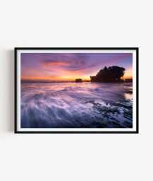 Tanah Lot Bali Print, Coastal Photography Wall Art, Sunset Temple Decor - thumbnail 1