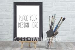 "Frame Mockup - Brushes Styled Stock Photo Showcase Ratio 20cm X 30cm Or 8"" 11.75"