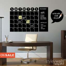 Chalkboard Calendar Decals Chalk Board Wall Vinyl Decal Christmas Gift Stickers - thumbnail 2