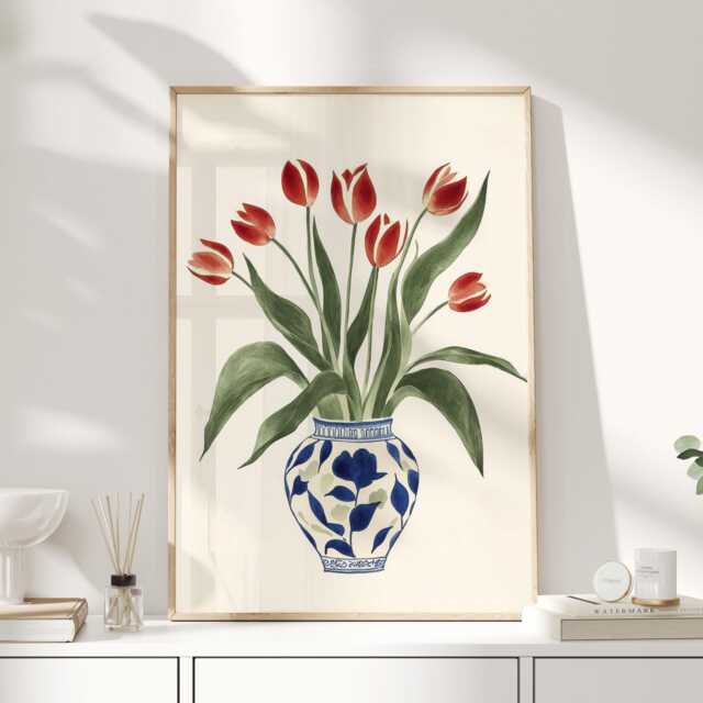 Flower Print, Dopamine Decor, Dorm Market Funky Wall Art, Quirky Cloakroom Preppy Room Decor - image 1
