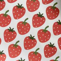 Red Strawberry Fabric Wall Stickers Reusable Playroom Decals - thumbnail 2