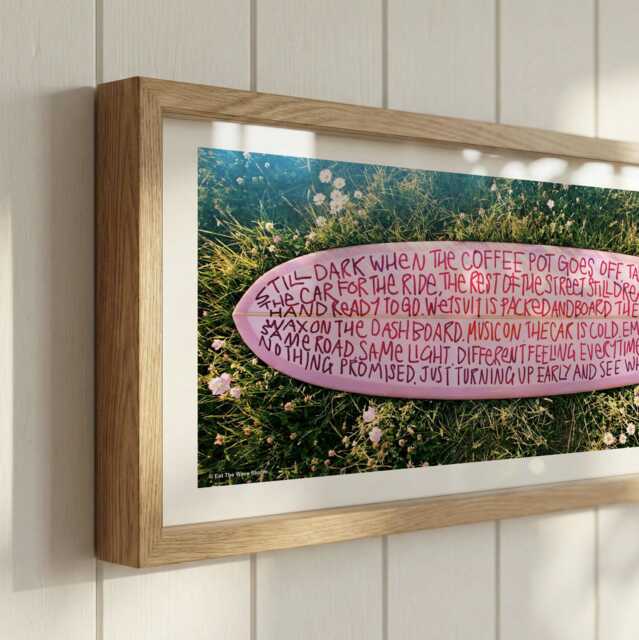 Surfboard Story Art Print, California Landscape Photography, Panoramic Wall - image 1