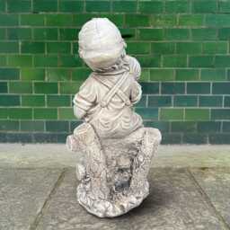 Concrete Boy & Girl Statue Stone Children Sculpture Romantic Garden Decor Outdoor Yard Figurine Handcrafted Kids Ornament Lovely Gift - thumbnail 4