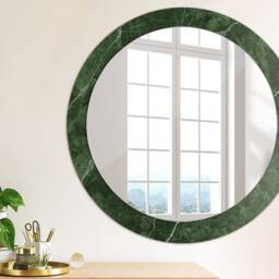 Green Marble, Green, Round Mirror Frame, Decorative Mirror, Frame Print, Unique Wall - thumbnail 3