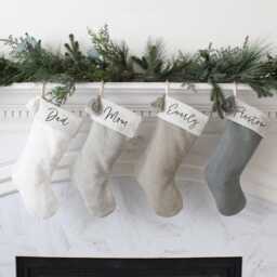 Custom Personalized Christmas Stocking With Tassel - Monogram Xmas Family Name Farmhouse Holiday Decor