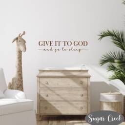 Give It To God & Go Sleep - Vinyl Wall Decal-Christian Quotes - Bedroom Nursery-Wedding Gift-Bedroom Decor - thumbnail 2