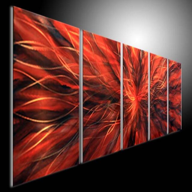 Original Abstract Metal Wall Art, Modern Aluminum Painting - image 1
