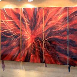 Original Abstract Metal Wall Art, Modern Aluminum Painting - thumbnail 3