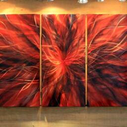 Original Abstract Metal Wall Art, Modern Aluminum Painting - thumbnail 2