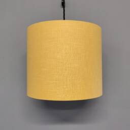 Mustard Yellow Lampshade in Linen With Gold Lining - thumbnail 2