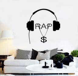 Wall Vinyl Music Hip Hop Rap Songs Money Guaranteed Quality Decal Mural Art 1562Dz - thumbnail 1