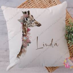 Floral Giraffe Pillow Personalised Lover Gift, Gift - thumbnail 2