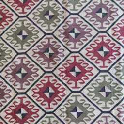 Handwoven Wool Jute Flatweave Rug - Tribal Diamond Kilim Area - Artisan Geometric - thumbnail 3