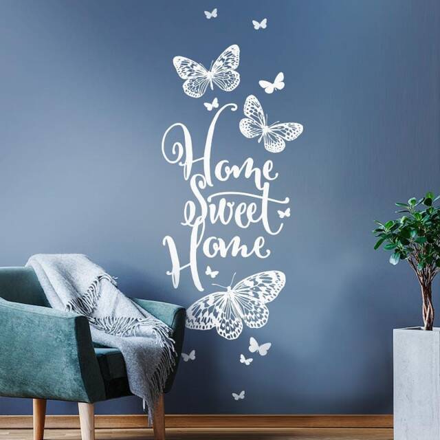Wall Decal Home Sweet Butterflies Sticker Family Love Living Room Art Ws25A - image 1