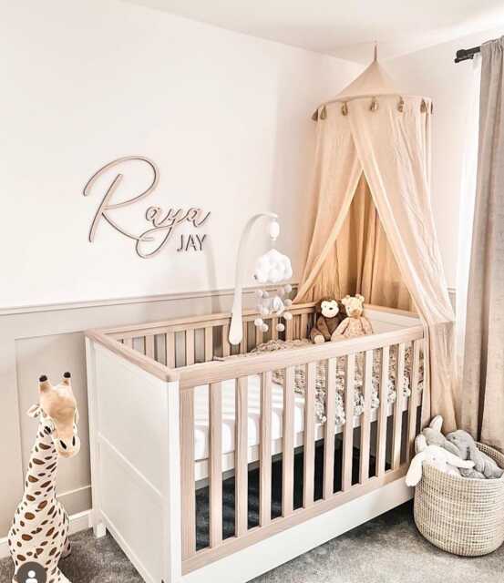 Nursery Wooden Name Sign, Wall Art For Kids Room, First & Middle Name, Decoration, New Baby Gift, Shower, Childrens Room - image 1