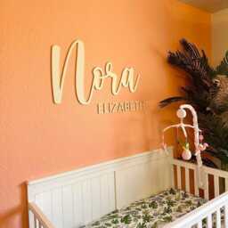 Nursery Wooden Name Sign, Wall Art For Kids Room, First & Middle Name, Decoration, New Baby Gift, Shower, Childrens Room - thumbnail 2