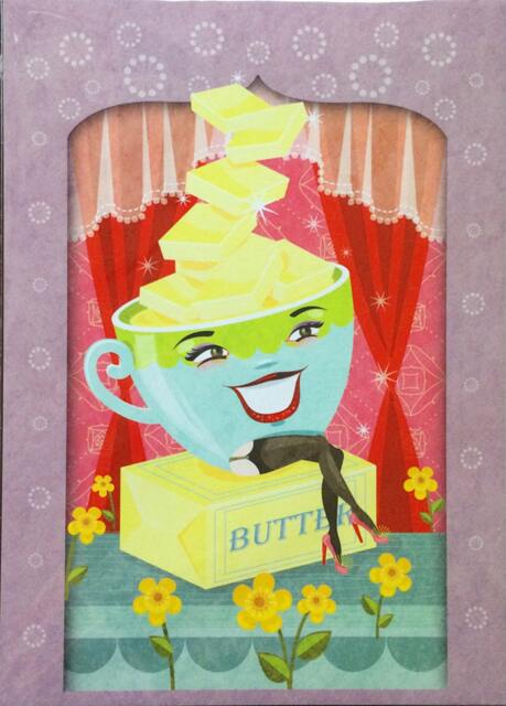 Butter Cup Art Print - Kitschy Whimsical Illustration - 5x7 Vertical Print - image 1