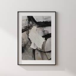Luxembourg Map - Black & Grey Abstract Painting Of Wall Art Print Traval Poster - thumbnail 3