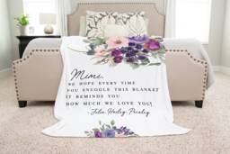Personalized Christmas Gift For Mom, Grandparents Blanket From Daughter Or Son, Mom Present, Grandma