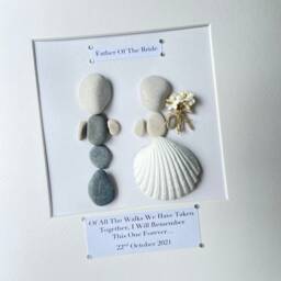 Father Of The Bride Personalised Pebble Art Frame Gift For Father Wedding Walking Down Isle Picture Keepsake UK - thumbnail 3
