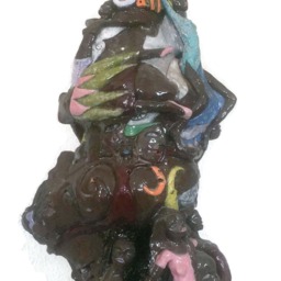 Ceramic Sculpture Figurative Art Brown Female Garden Planter Clay Patio - thumbnail 3