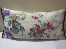 Designers Guild 100% Linen Fabric Caprifoglio Ecru Cushion Cover Floral - thumbnail 1