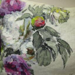 Designers Guild 100% Linen Fabric Caprifoglio Ecru Cushion Cover Floral - thumbnail 3