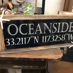 Beach Decor Custom Town Longitude Latitude Sign W/starfish -Oceanside -Coastal Home -Wooden & Metal - Housewarming Gift - thumbnail 3