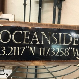Beach Decor Custom Town Longitude Latitude Sign W/starfish -Oceanside -Coastal Home -Wooden & Metal - Housewarming Gift - thumbnail 2