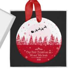 Personalised First Christmas As Mr & Mrs Bauble, 1st Married Ornament, Xmas Newlywed Just 2026 - thumbnail 2