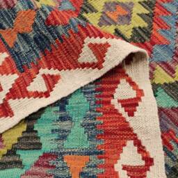 Runner Rug Classic, Handmade Artisan Afghan Turkish Persian Qashqai Navajo Bohemian Wool Flatweave Multicolour Kilim 186x87 cm - thumbnail 3
