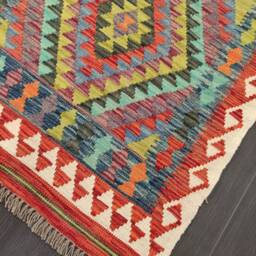 Runner Rug Classic, Handmade Artisan Afghan Turkish Persian Qashqai Navajo Bohemian Wool Flatweave Multicolour Kilim 186x87 cm - thumbnail 2