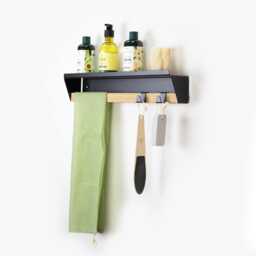 Industrial Entryway Organizer/Key Holder For Wall Coat Rack With Floating Shelf Mount Mail New Home Gift - thumbnail 3