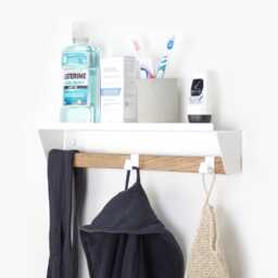 Industrial Entryway Organizer/Key Holder For Wall Coat Rack With Floating Shelf Mount Mail New Home Gift - thumbnail 4
