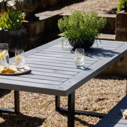 Handcrafted Outdoor Wooden Patio Furniture Set Garden Bench Reclaimed Dining Table & - thumbnail 3