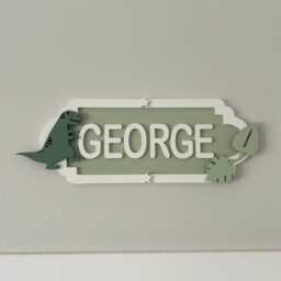 Dinosaur Name Sign, Custom Nursery Decor, Kids Room Wall Art - thumbnail 3