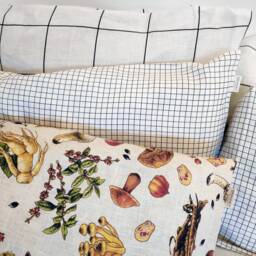 Grid Linen Pillowcase. Custom Print. Standard, Queen, King, Body, Euro Sham & Custom Size Pillow Cover - thumbnail 4