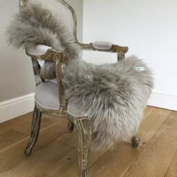 Pale Grey Australian Sheepskin Rug, Home Decor Throw - thumbnail 4