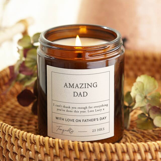 Personalised Scented Soy Candle For Dad - Father's Day Gift - image 1