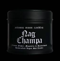 Nag Champa Scented Vegan Soy Candle Black Tin - thumbnail 1