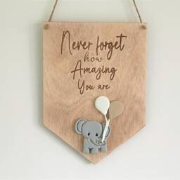 Elephant Nursery Decor, Wooden Decoration, New Baby Gift, Never Forget, Elephant Nursery, Neutral Nursery Decor - thumbnail 2