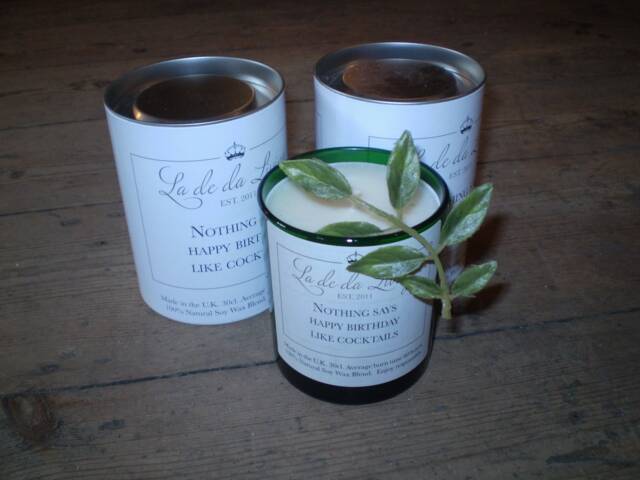 Luxury English Scented Natural Soy Candle, Birthday, Gifts For Her, Nothing Says Happy Birthday Like Cocktails - image 1