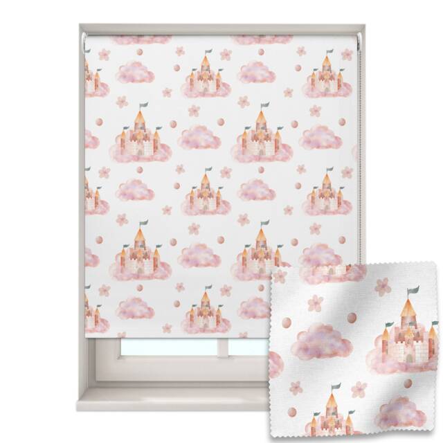 Pink Castle Roller Blind, Children's Made To Measure, Princess Blackout Blind - image 1