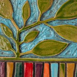 Handmade Ceramic Wall Art - Green Vine Mosaic Tile - Made To Order - thumbnail 3